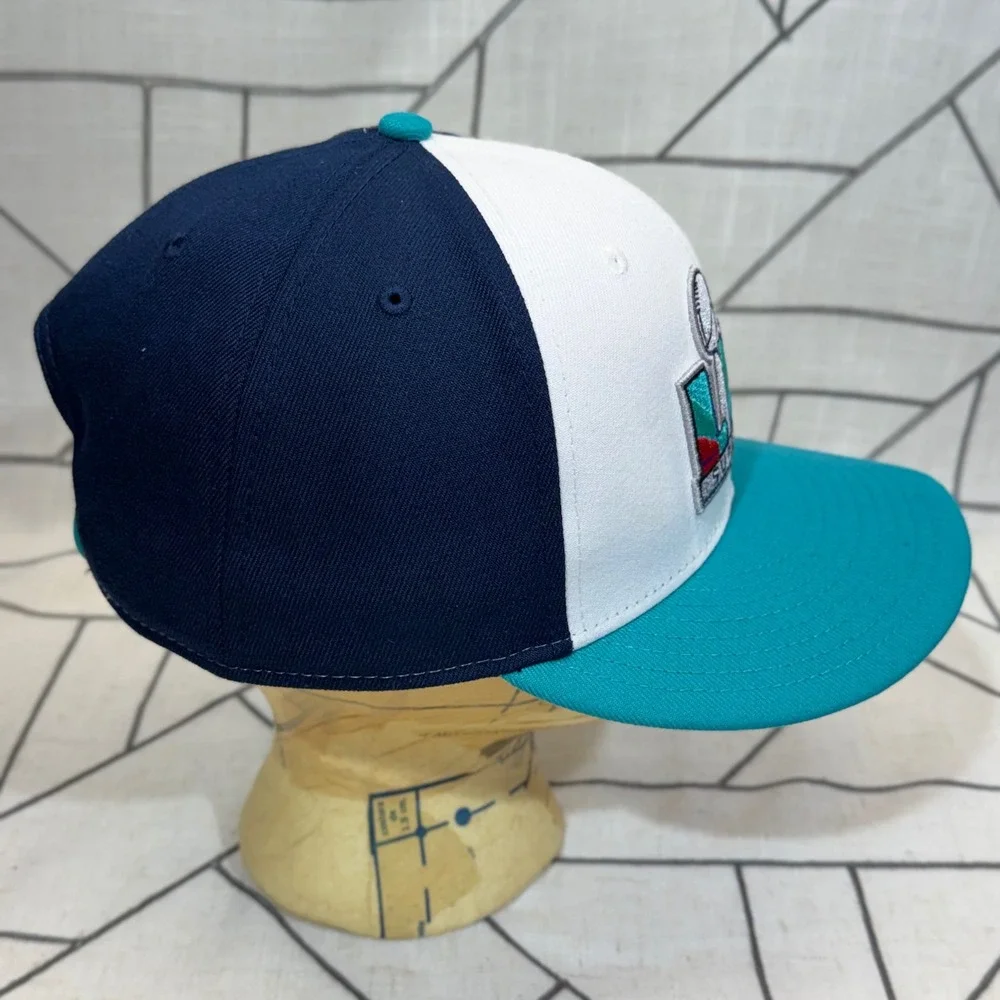 New‎ Era Super Bowl LVII Hat OSFM Navy White Teal 9FIFTY Snapback Cap